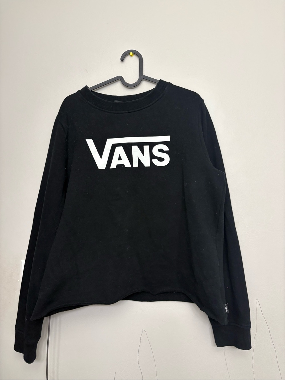 Vans Black Crewneck Sweatshirt with White Care Tag